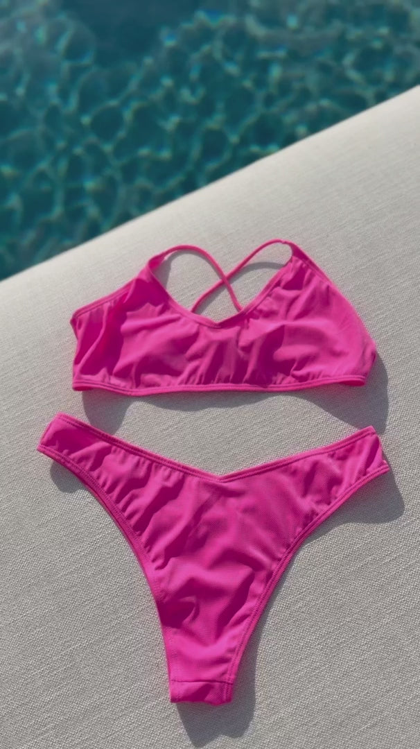 Pink Tan Through Bikini Set