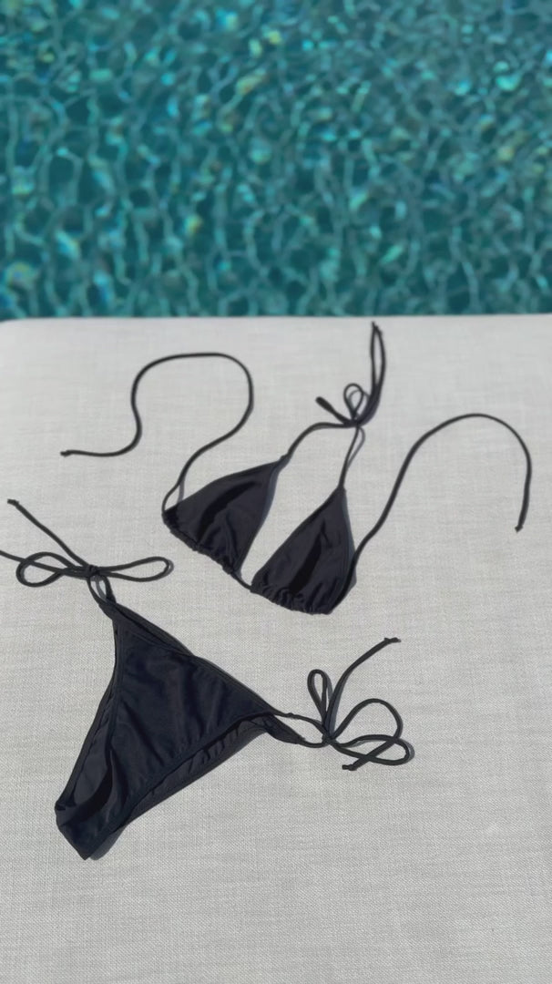 Black Tan Through Bikini Set